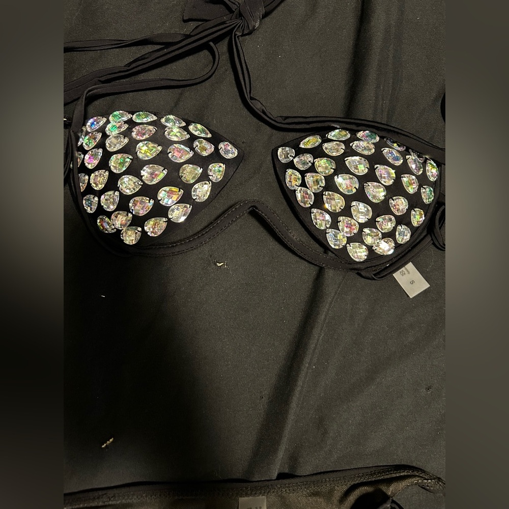 SHEIN Black Bikini Top and bottom